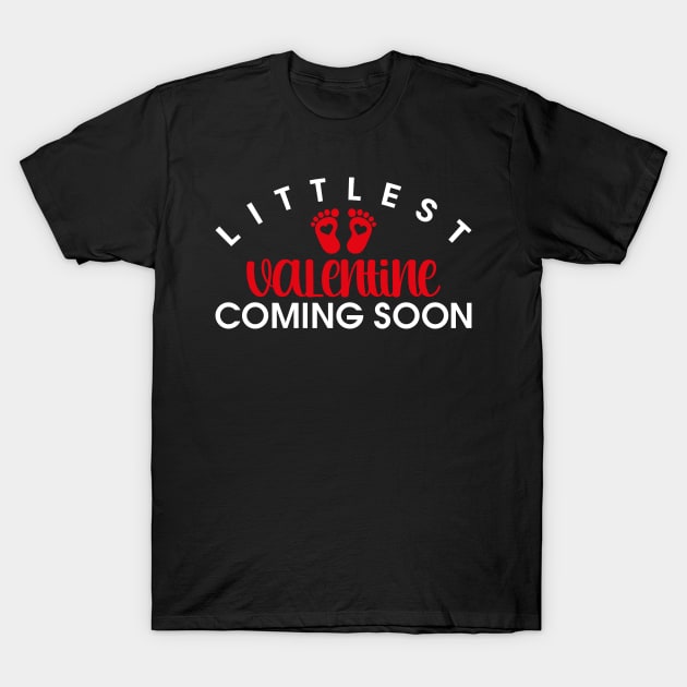 Littlest Valentine Coming Soon, Valentines Day Pregnancy Announcement T-Shirt by mcoshop